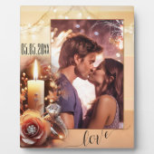 Romantisches Boho Chic Verlobung Foto Plaque Fotoplatte (Vorderseite)