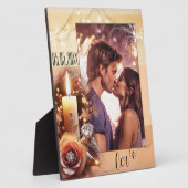 Romantisches Boho Chic Verlobung Foto Plaque Fotoplatte (Seite)