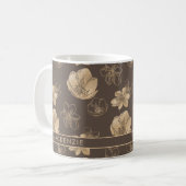 Romantisches Boho Gold Foil Muster Kaffeetasse (Vorderseite Links)