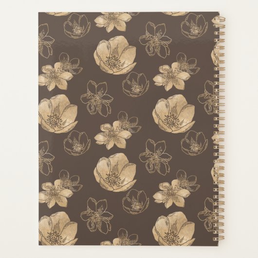 Romantisches Boho Gold Foil Muster Planer (Rückseite)