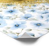 Romantisches Boho Light Blue Gold Hochzeit Custom Poster (Ecke)