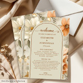 Romantisches Boho-Neutral Beige Oliven Blumen Prog Programm