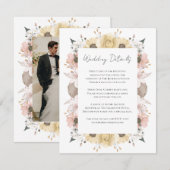 Romantisches Boho Rustikales, neutrales Foto Begleitkarte (Vorne/Hinten)