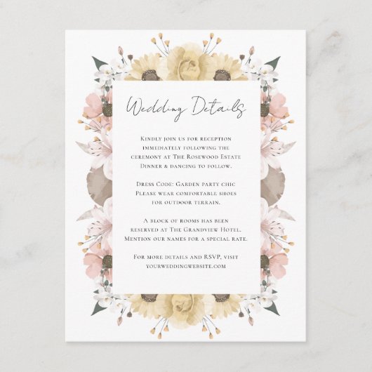 Romantisches Boho Rustikales, neutrales Foto Begleitkarte (Vorderseite)