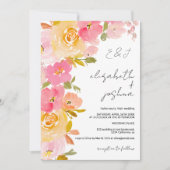 Romantisches bohrosa Foto Hochzeit Einladung (Vorderseite)