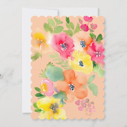 Romantisches bohrosafarbenes Brautparty Einladung (Rückseite)