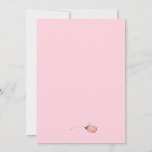 Romantisches botanisches botanisches Mädchen Einladung (Rückseite)