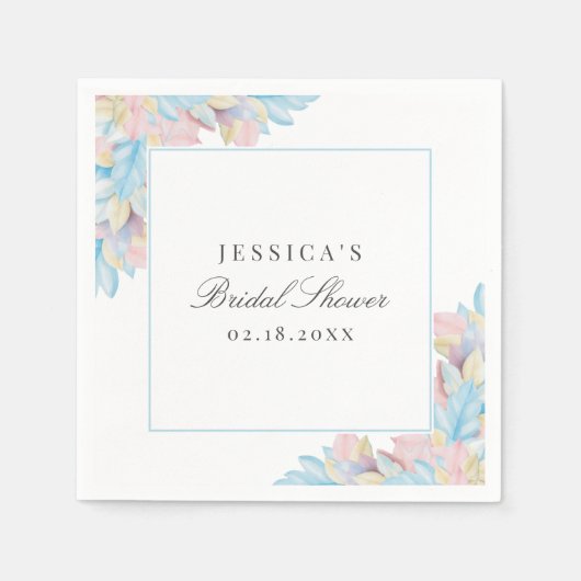 Romantisches botanisches Brautparty Serviette (Vorderseite)