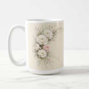 Romantisches botanisches Eckbouquet für Eleganz Kaffeetasse