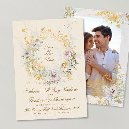 romantisches botanisches Foto Save The Date