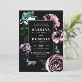 Romantisches botanisches Hochzeits-Einladungs-Set Einladung (Stehend Vorderseite)