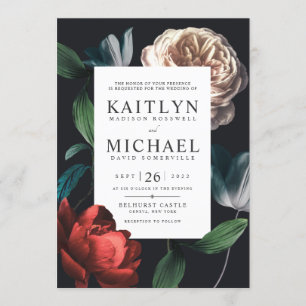 Romantisches Botanisches Hochzeitsamt Set Nr.01 Einladung