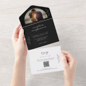 Romantisches botanisches Hochzeitsfest-Foto All In One Einladung (Abreißen)