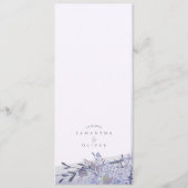 Romantisches Botanisches Hochzeitsmenü Programm (Rückseite)