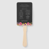 Romantisches Bouquet Hot Pink Black Wedding Progra Fächer (Vorderseite)