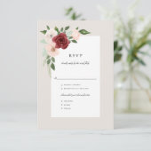 Romantisches Bouquet-UAwg Menu RSVP Karte (Stehend Vorderseite)
