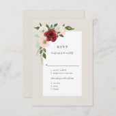 Romantisches Bouquet-UAwg Menu RSVP Karte (Vorne/Hinten)