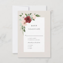 Romantisches Bouquet-UAwg Menu RSVP Karte