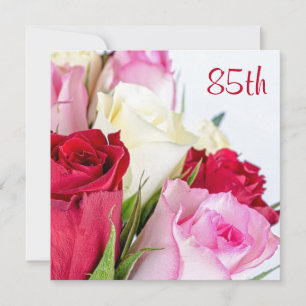 Romantisches Bouquet von Rose 85. Geburtstag Einladung