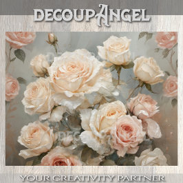 Romantisches Bouquet von Rose - Decoupage - Seidenpapier