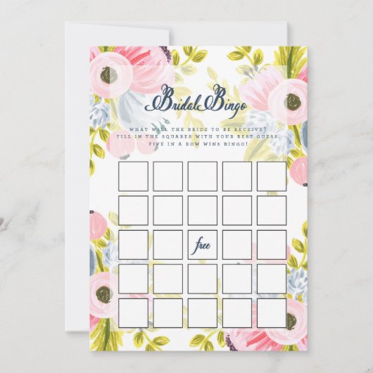 Romantisches Brautparty Bingo Game Card Einladung (Vorderseite)