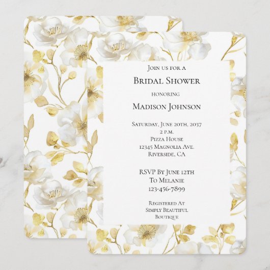 Romantisches Brautparty Einladung (Vorne/Hinten)