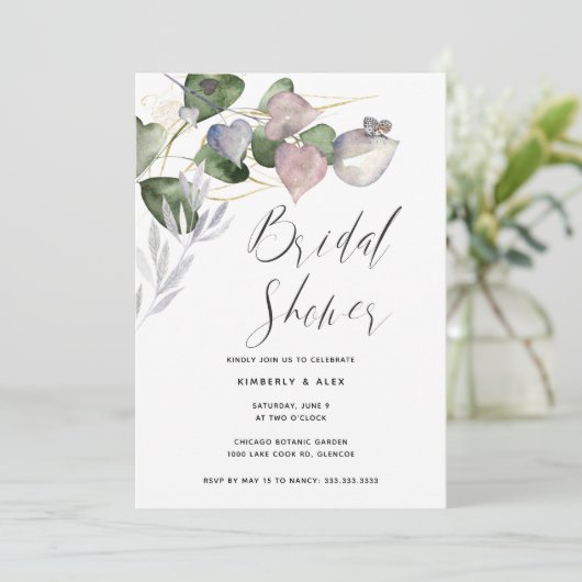 Romantisches Brautparty Einladung (Stehend Vorderseite)