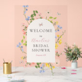 Romantisches Brautparty Flora Willkommen Acrylschild (Hochzeit)