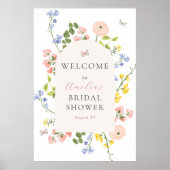 Romantisches Brautparty Flora Willkommen Poster (Vorne)