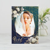 Romantisches Brautparty-Foto Einladung (Stehend Vorderseite)
