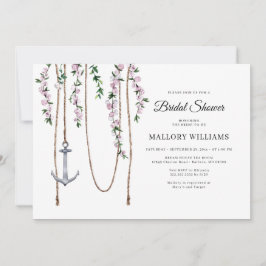 Romantisches Brautparty für den Blumenanker Einladung