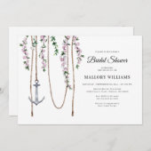 Romantisches Brautparty für den Blumenanker Einladung (Vorne/Hinten)