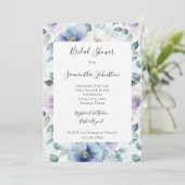 Romantisches Brautparty Hübscher Lavendel-Blume Einladung (Stehend Vorderseite)