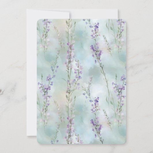 Romantisches Brautparty Hübscher Lavendel-Blume Einladung (Rückseite)