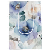 Romantisches Brautparty Hübscher Lavendel-Blume Mittlere Geschenktüte (Rückseite)