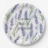 Romantisches Brautparty Hübscher Lavendel-Blume Pappteller (Vorderseite)
