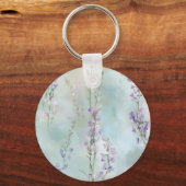 Romantisches Brautparty Hübscher Lavendel-Blume Schlüsselanhänger (Rückseite)