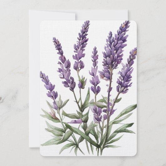 Romantisches Brautparty Lila Lavendel-Blume Einladung (Rückseite)