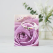 Romantisches Brautparty lila Rose Einladungspostkarte (Stehend Vorderseite)