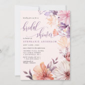 Romantisches Brautparty Lila und rosa Wildblume Einladung (Vorderseite)