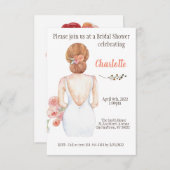 Romantisches Brautparty mit Braut Einladung (Vorne/Hinten)