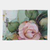 Romantisches Brautparty Rosa Rose Geschirrtuch (Horizontal)