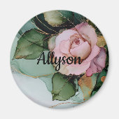 Romantisches Brautparty Rosa Rose Magnet (Vorne)