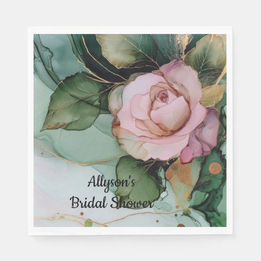 Romantisches Brautparty Rosa Rose Serviette (Vorderseite)