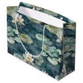 Romantisches Brautparty "Seen Liege florales" Große Geschenktüte (Rückseite Schrägansicht)