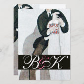 ROMANTISCHES BRÜCKENMONOGRAMM UND GROSSZÜGIGES BRE EINLADUNG (Vorne/Hinten)