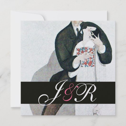 ROMANTISCHES BRÜCKENMONOGRAMM UND GROSSZÜGIGES BRE EINLADUNG (Vorderseite)