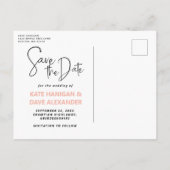 Romantisches Buchcover-Foto Save the Date Ankündigungspostkarte (Rückseite)