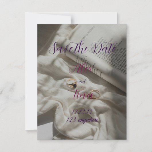 Romantisches Budget Hochzeit Speichern Sie die Dat Save The Date (Vorderseite)