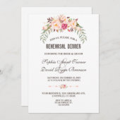 Romantisches Burgund Blush Probe Dinner Einladung (Vorne/Hinten)